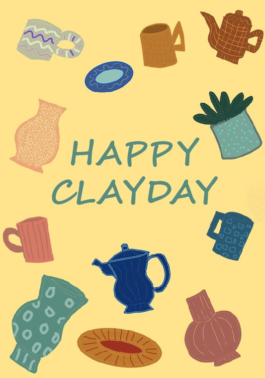 Kaart A6 'Happy clayday'